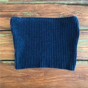 Ribbed dark earth green tube top/strapless.